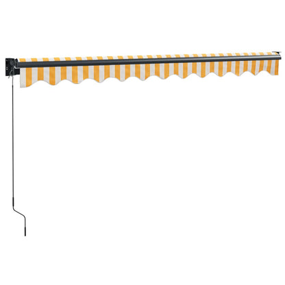 Tenda Retrattile Gialla e Bianca 3,5x2,5 m Tessuto e Alluminio | homemem39
