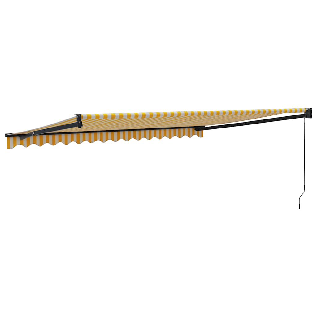 Tenda Sole Retrattile Gialla e Bianca 4x3 m Tessuto e Alluminio