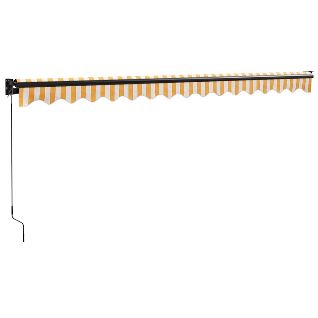 Tenda Sole Retrattile Gialla e Bianca 4x3 m Tessuto e Alluminio