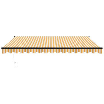 Tenda Retrattile Gialla e Bianca 4,5x3 m in Tessuto e Alluminio | homemem39