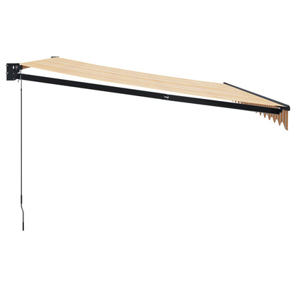 Tendone manuale 4,5 x 3 m A righe gialle e bianche | homemem39