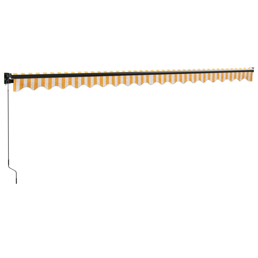 Tenda Sole Retrattile Gialla e Bianca 5x3 m Tessuto e Alluminio