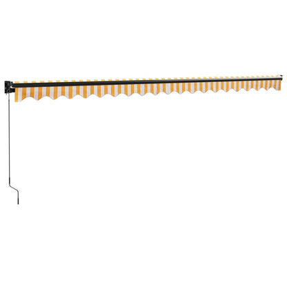 Tenda Sole Retrattile Gialla e Bianca 5x3 m Tessuto e Alluminio