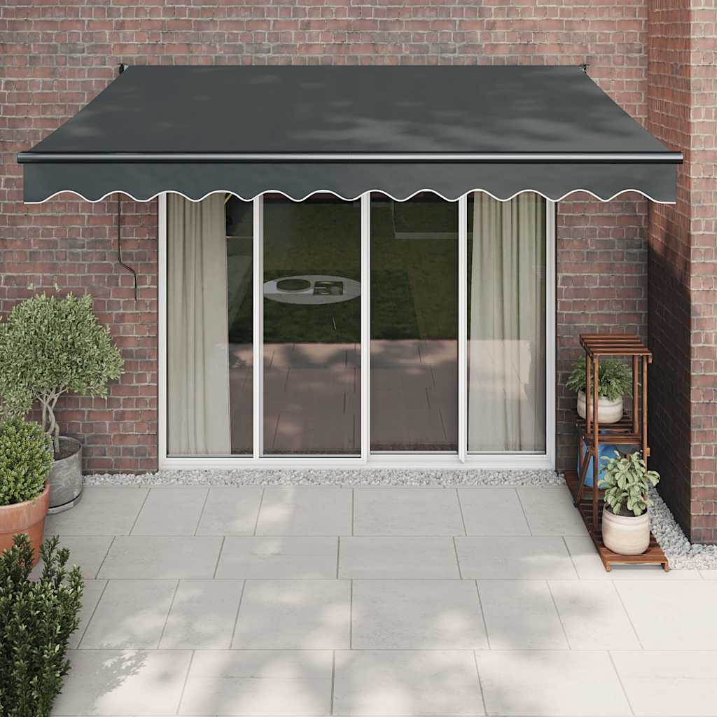 Tenda da Sole Retrattile Antracite 3,5x2,5m Tessuto e Alluminio | homemem39