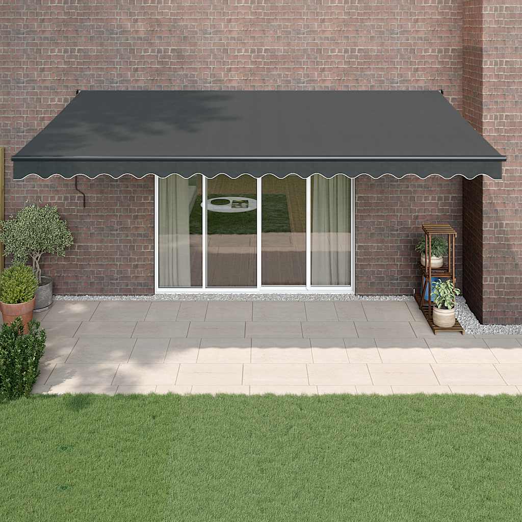 Tenda da Sole Retrattile Antracite 5x3 m in Tessuto e Alluminio | homemem39