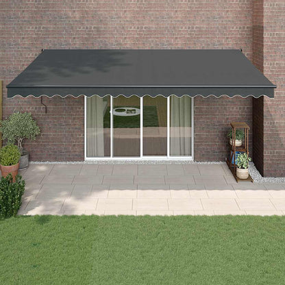Tenda da Sole Retrattile Antracite 5x3 m in Tessuto e Alluminio | homemem39