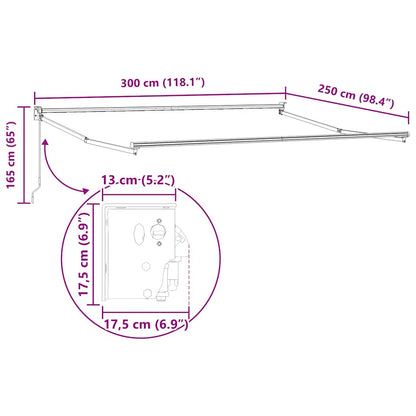 Tenda Retrattile Arancione e Marrone 3x2,5m Tessuto e Alluminio | homemem39