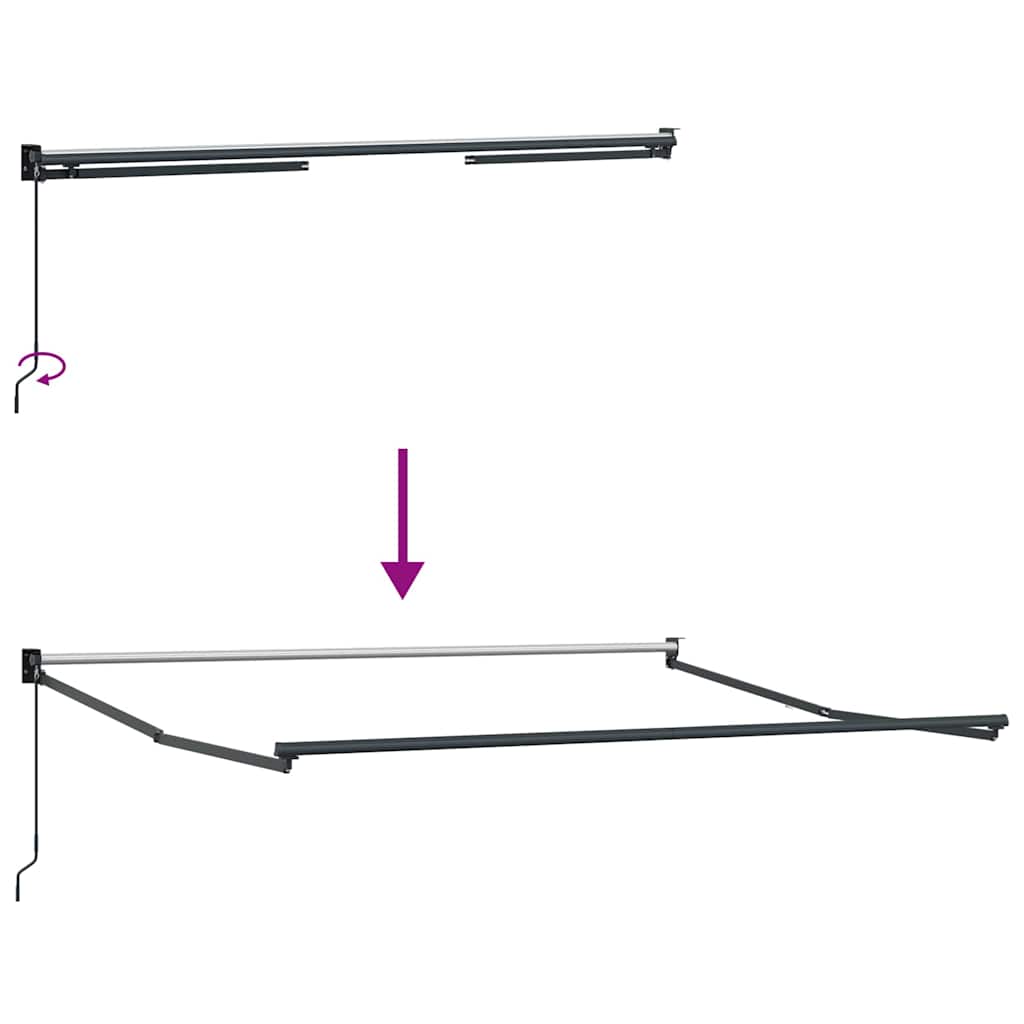 Tenda Retrattile Arancione Marrone 3,5x2,5m Tessuto e Alluminio | homemem39