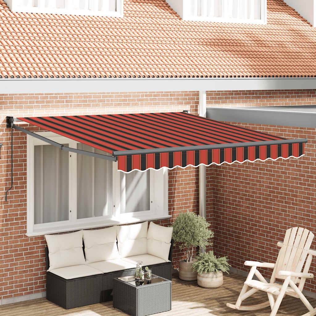 Tenda Retrattile Arancione Marrone 3,5x2,5m Tessuto e Alluminio | homemem39