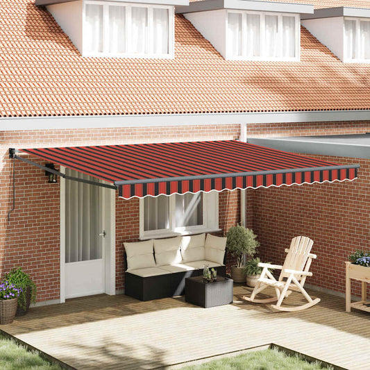 Tenda Retrattile Arancione Marrone 4,5x3 m Tessuto e Alluminio | homemem39