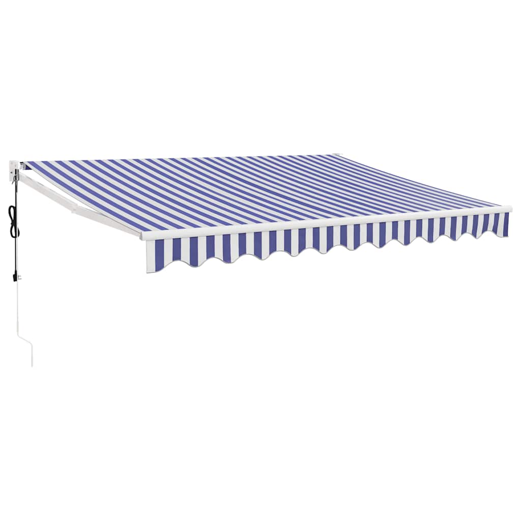 Tenda Sole Automatica Retrattile Blu e Bianca 3x2,5 m | homemem39