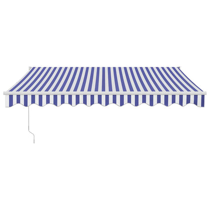 Tenda Sole Automatica Retrattile Blu e Bianca 3x2,5 m