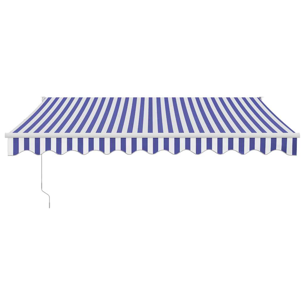 Tenda Sole Automatica Retrattile Blu e Bianca 3,5x2,5 m