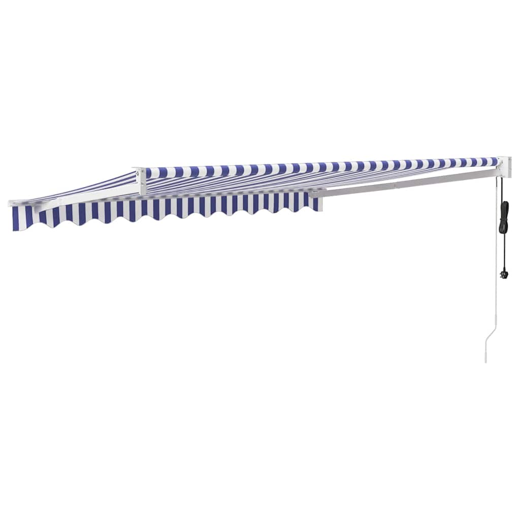 Tenda Sole Automatica Retrattile Blu e Bianca 3,5x2,5 m