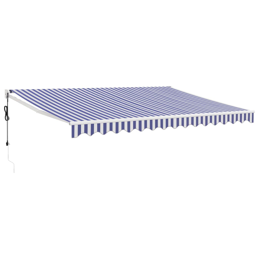 Tenda Sole Automatica Retrattile Blu e Bianca 4,5x3 m | homemem39