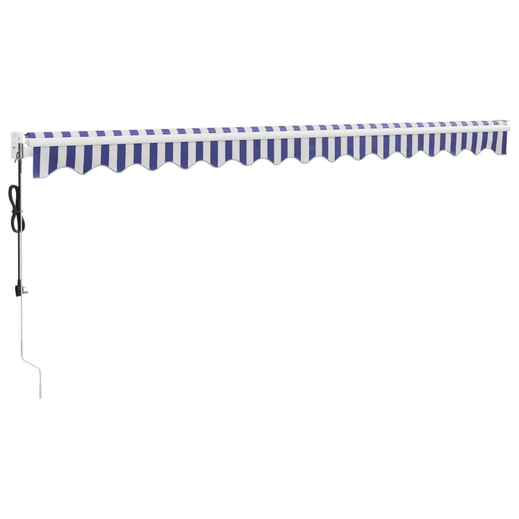 Tenda Sole Automatica Retrattile Blu e Bianca 4,5x3 m | homemem39