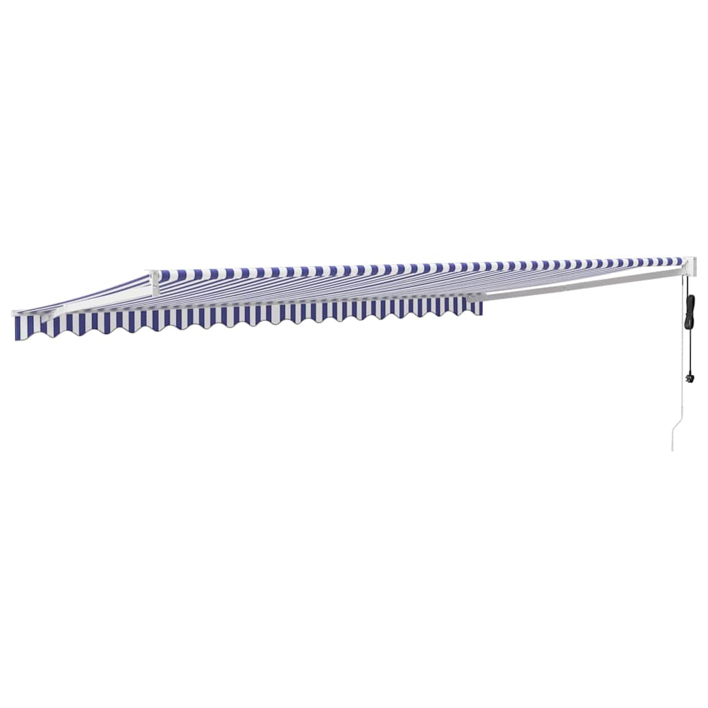 Tenda Sole Automatica Retrattile Blu e Bianca 5x3 m