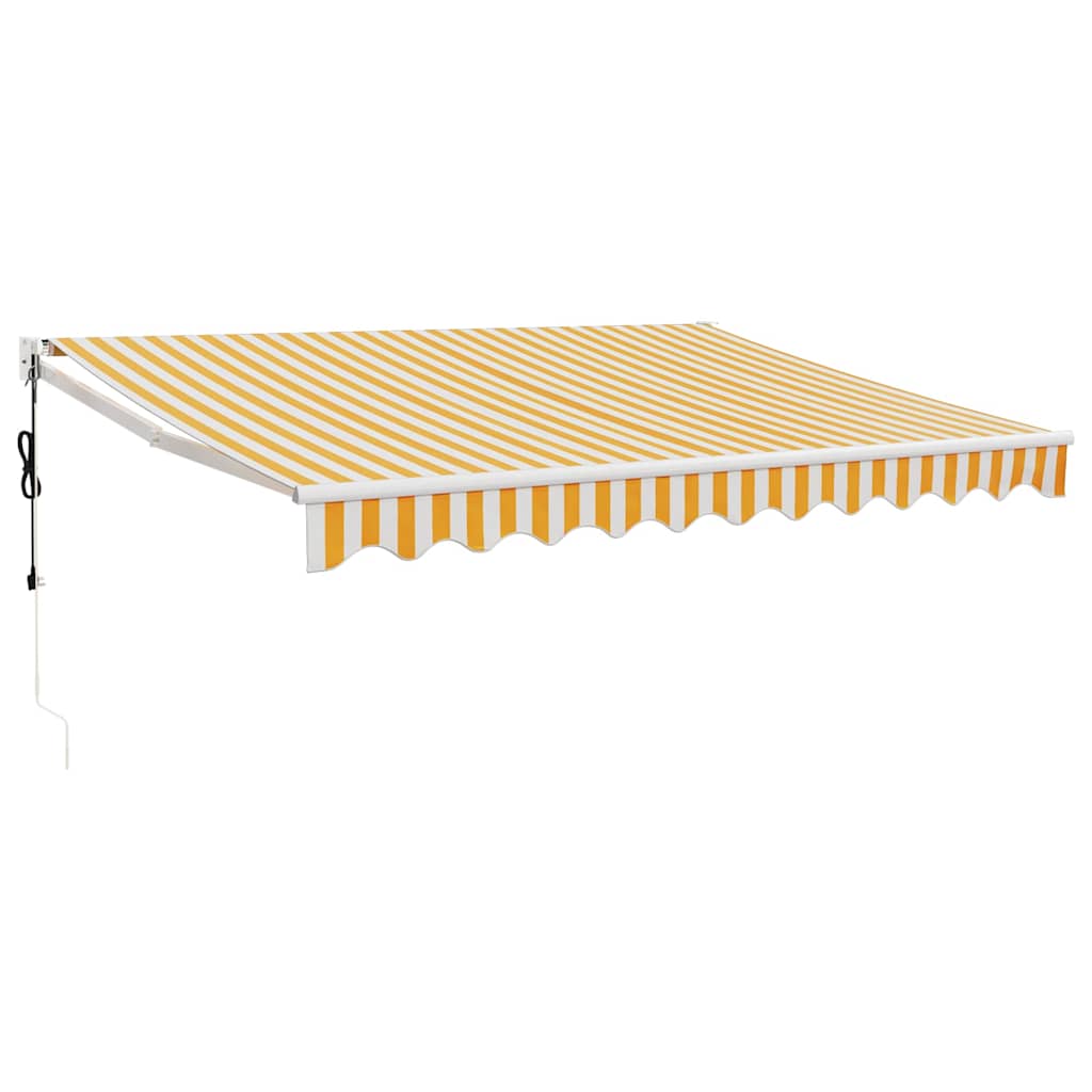 Tenda Sole Automatica Retrattile Gialla e Bianca 3x2,5 m | homemem39