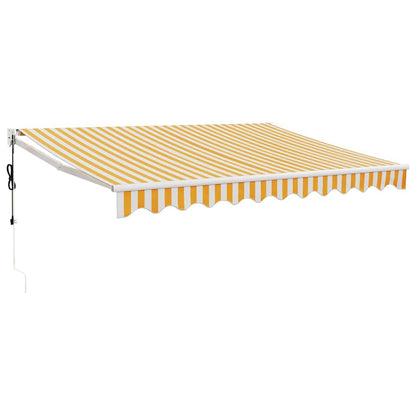 Tenda Sole Automatica Retrattile Gialla e Bianca 3x2,5 m | homemem39