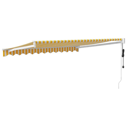 Tenda Sole Automatica Retrattile Gialla e Bianca 3x2,5 m | homemem39