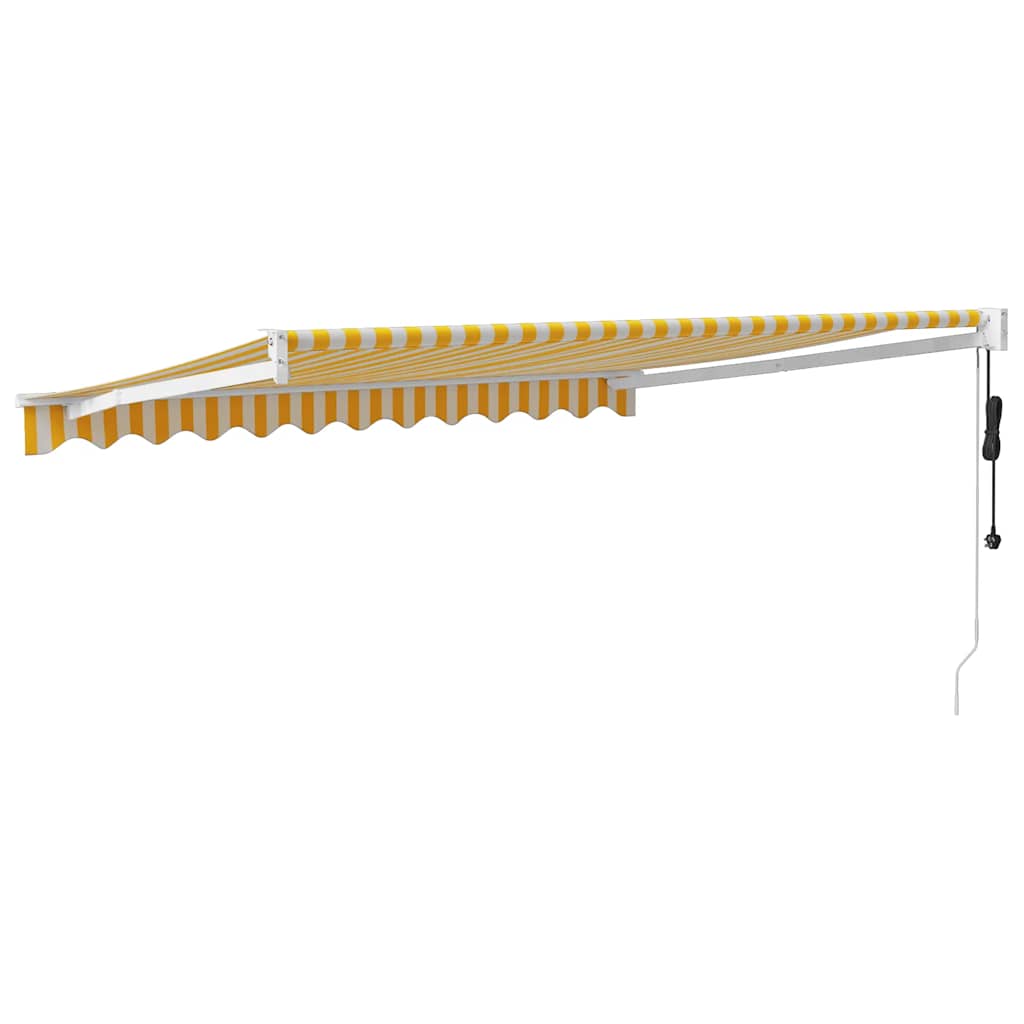 Tenda Sole Automatica Retrattile Gialla e Bianca 3x2,5 m