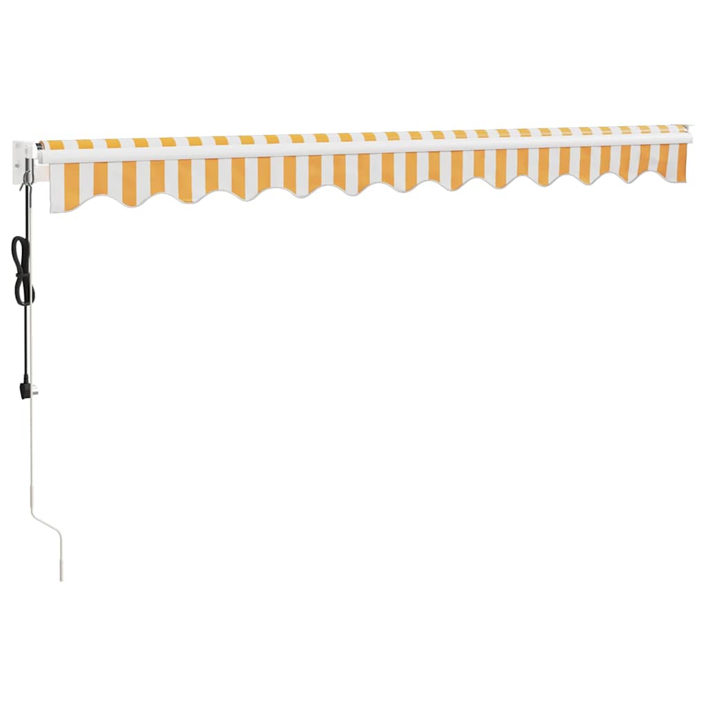 Tenda Sole Automatica Retrattile Gialla e Bianca 3x2,5 m | homemem39