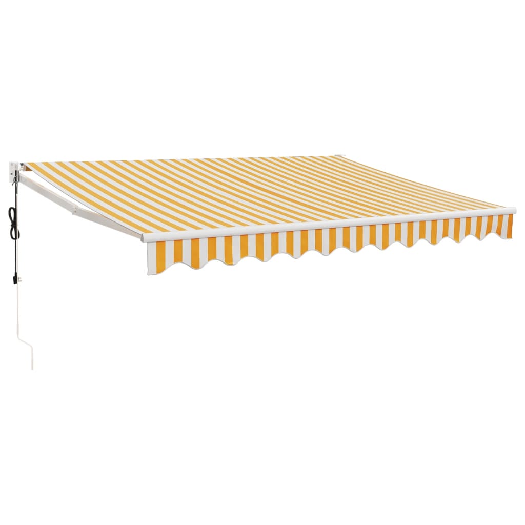 Tenda Sole Automatica Retrattile Gialla e Bianca 3,5x2,5 m
