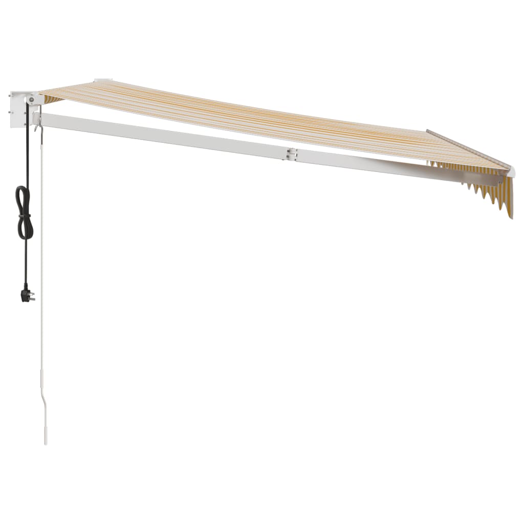 Tenda Sole Automatica Retrattile Gialla e Bianca 3,5x2,5 m