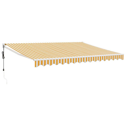 Tenda Sole Automatica Retrattile Gialla e Bianca 4,5x3 m | homemem39