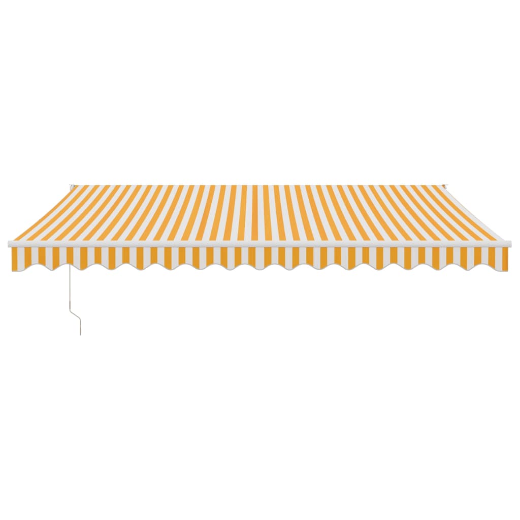Tenda Sole Automatica Retrattile Gialla e Bianca 4,5x3 m | homemem39