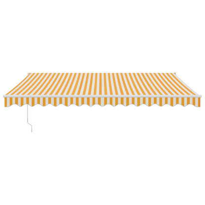 Tenda Sole Automatica Retrattile Gialla e Bianca 4,5x3 m | homemem39