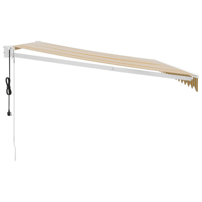 Tenda Sole Automatica Retrattile Gialla e Bianca 4,5x3 m