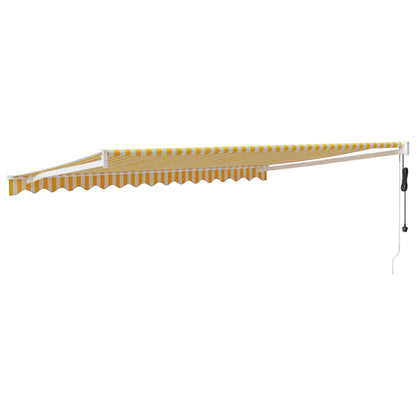 Tenda Sole Automatica Retrattile Gialla e Bianca 4,5x3 m | homemem39