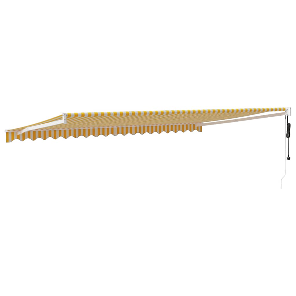 Tenda Sole Automatica Retrattile Gialla e Bianca 5x3 m