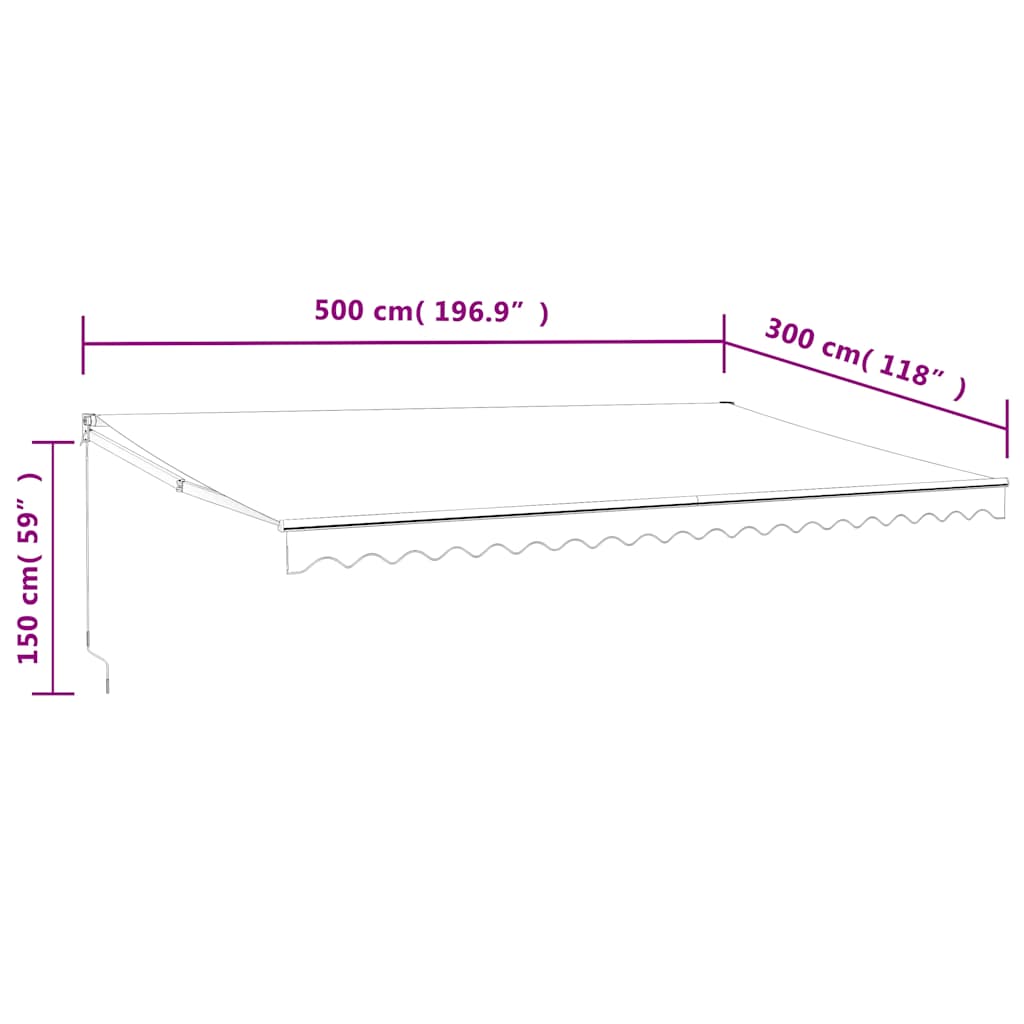 Tenda Sole Automatica Retrattile Antracite 5x3 m | homemem39