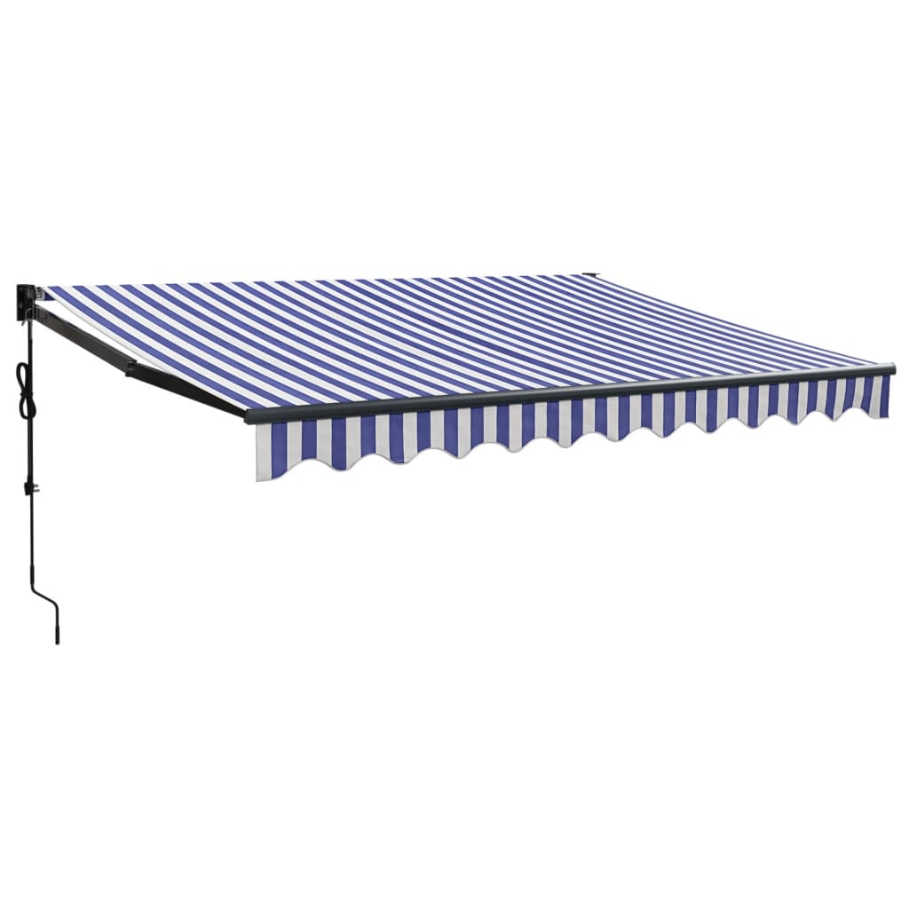 Tenda Sole Automatica Retrattile Blu e Bianca 3x2,5 m