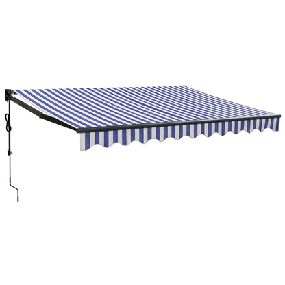 Tenda Sole Automatica Retrattile Blu e Bianca 3x2,5 m