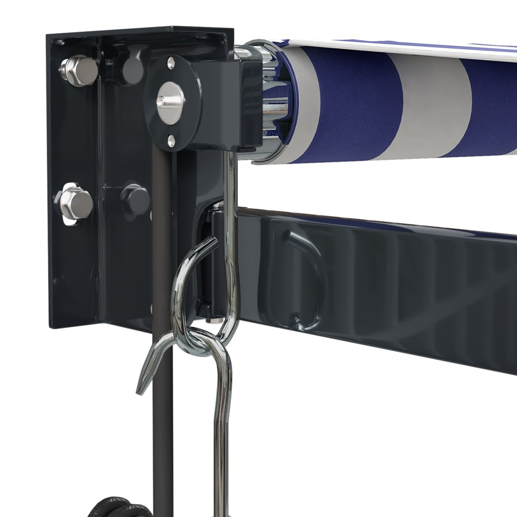 Tenda Sole Automatica Retrattile Blu e Bianca 3x2,5 m