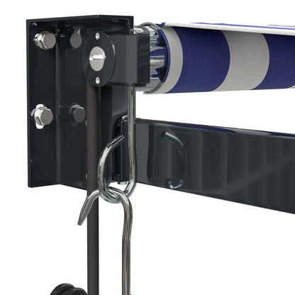 Tenda Sole Automatica Retrattile Blu e Bianca 3x2,5 m