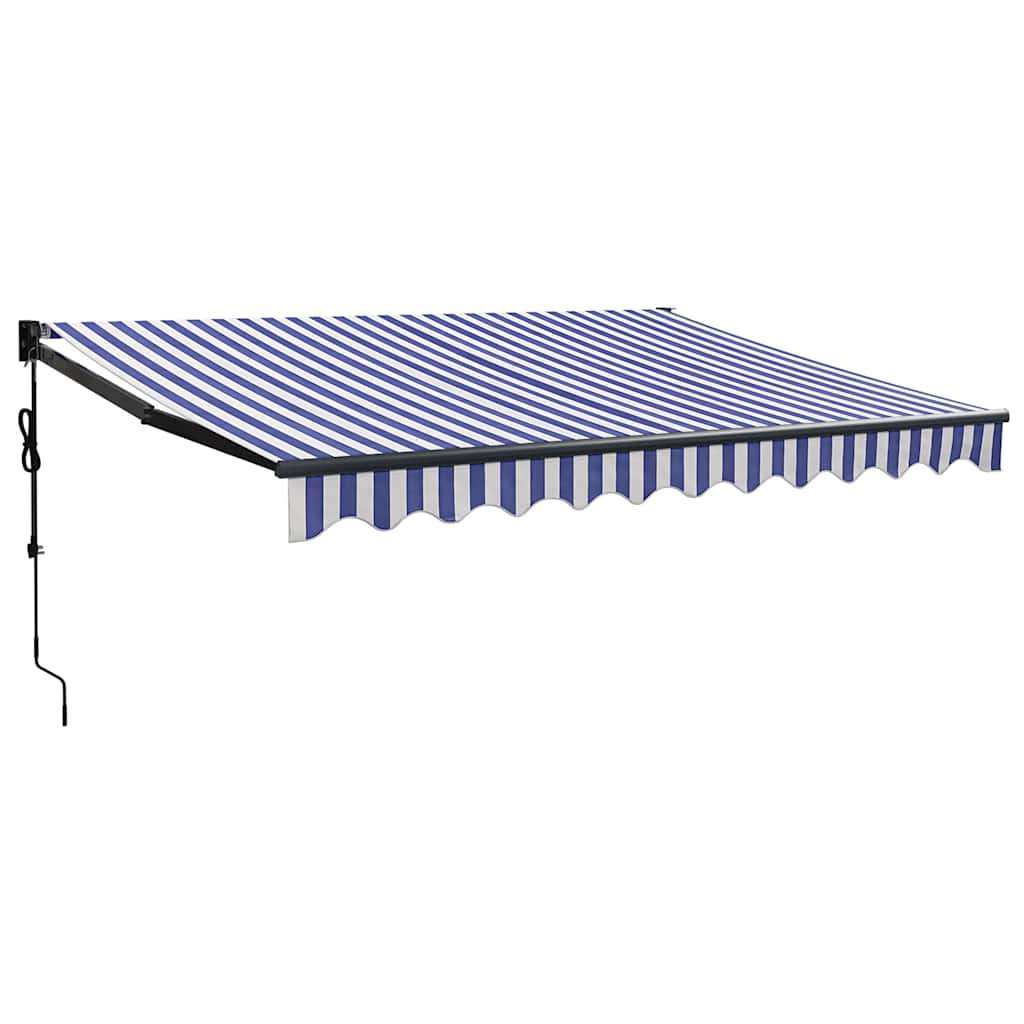 Tenda Sole Automatica Retrattile Blu e Bianca 3,5x2,5 m