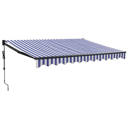 Tenda Sole Automatica Retrattile Blu e Bianca 3,5x2,5 m