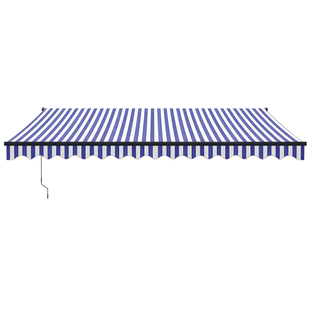 Tenda Sole Automatica Retrattile Blu e Bianca 4,5x3 m