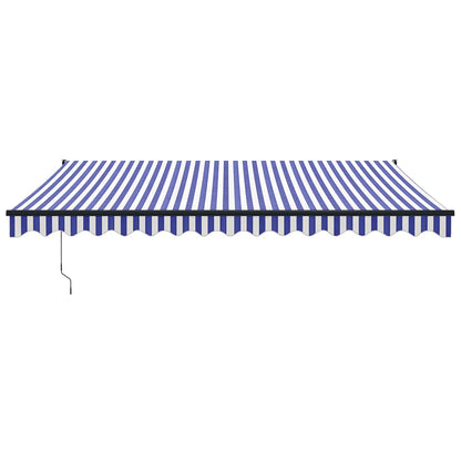 Tenda Sole Automatica Retrattile Blu e Bianca 4,5x3 m