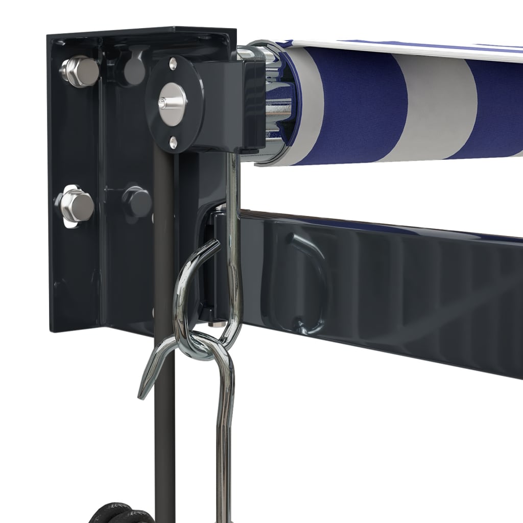 Tenda Sole Automatica Retrattile Blu e Bianca 4,5x3 m