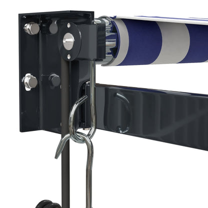 Tenda Sole Automatica Retrattile Blu e Bianca 4,5x3 m