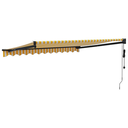 Tenda Sole Automatica Retrattile Gialla e Bianca 3x2,5 m