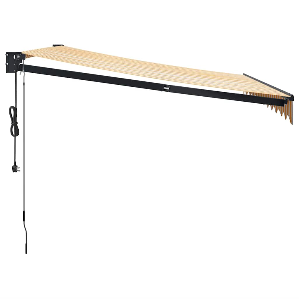 Tenda Sole Automatica Retrattile Gialla e Bianca 3,5x2,5 m