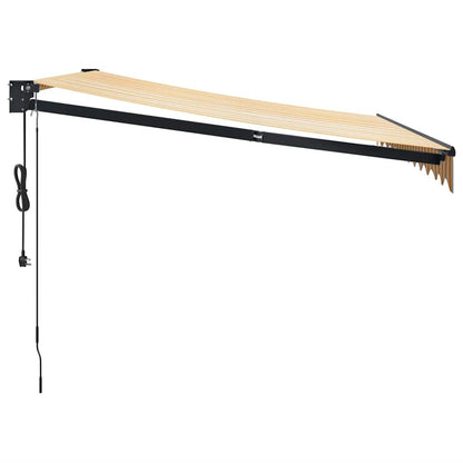 Tenda Sole Automatica Retrattile Gialla e Bianca 3,5x2,5 m