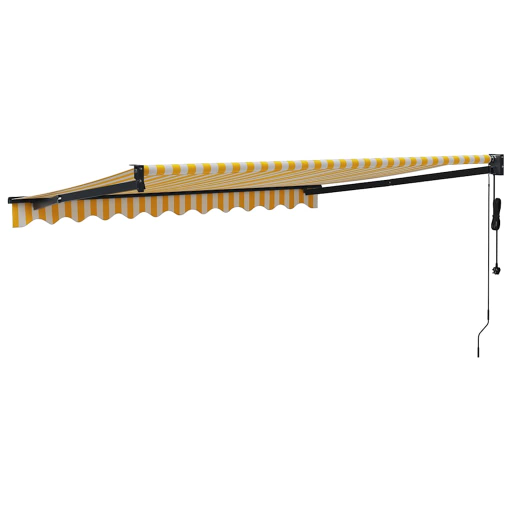 Tenda Sole Automatica Retrattile Gialla e Bianca 3,5x2,5 m