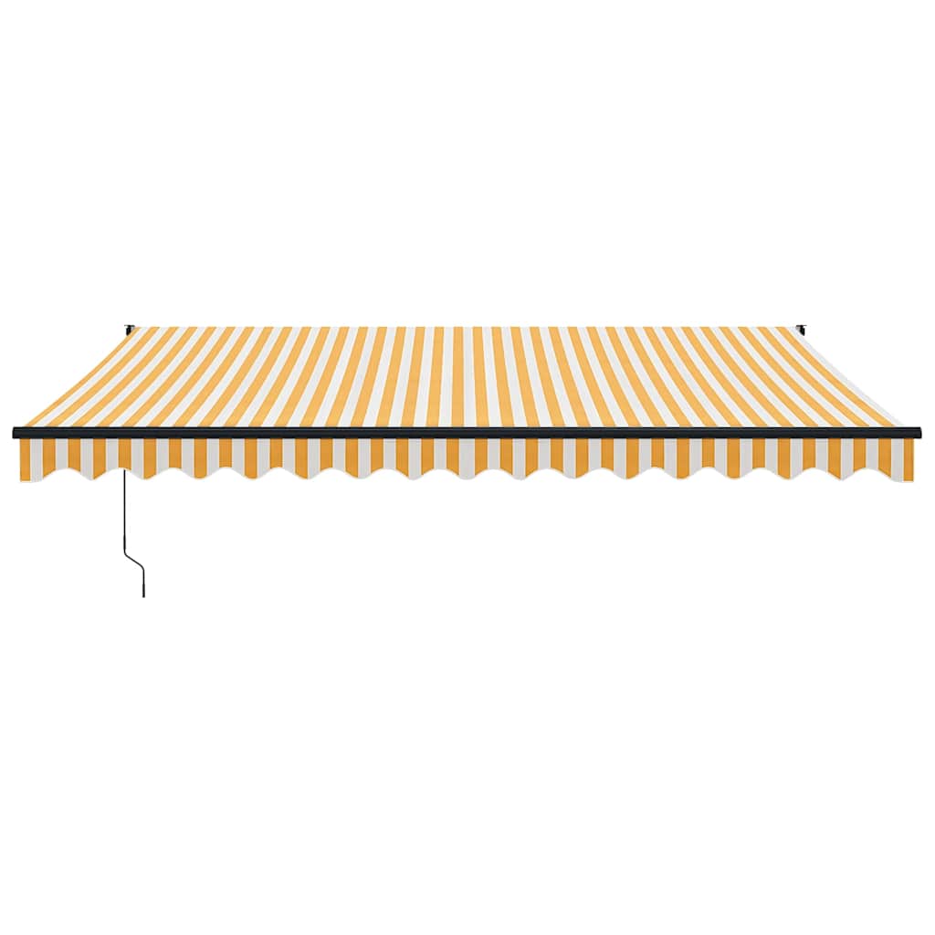Tenda Sole Automatica Retrattile Gialla e Bianca 4x3 m | homemem39